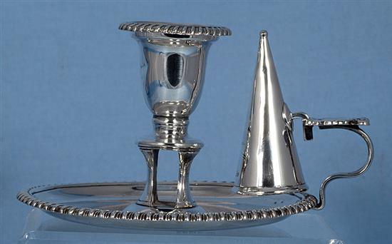 A George III silver chamber stick, Dia to thumb piece 7”/180mm Weight 9.7oz/275grms